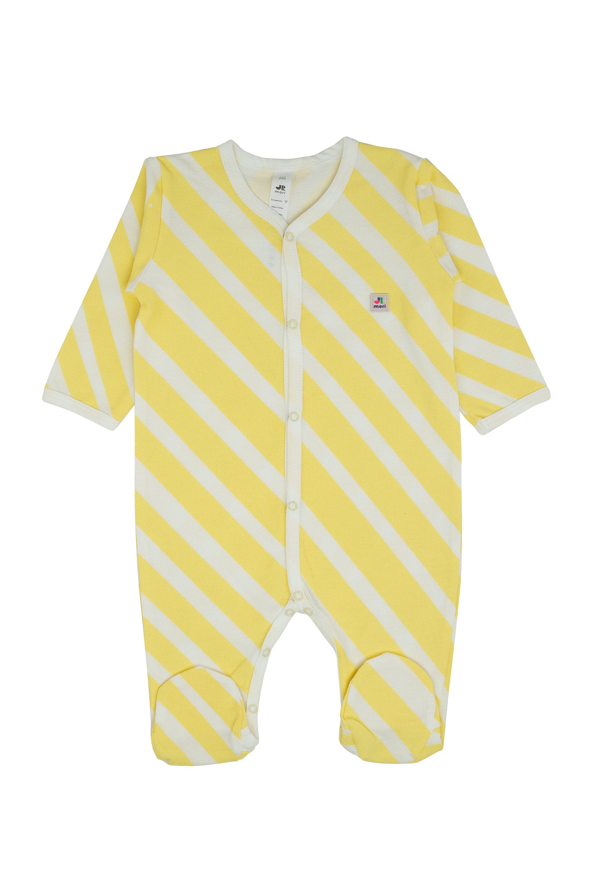 Verev Çizgi Baskılı Boydan Çıtçıtlı Tulum