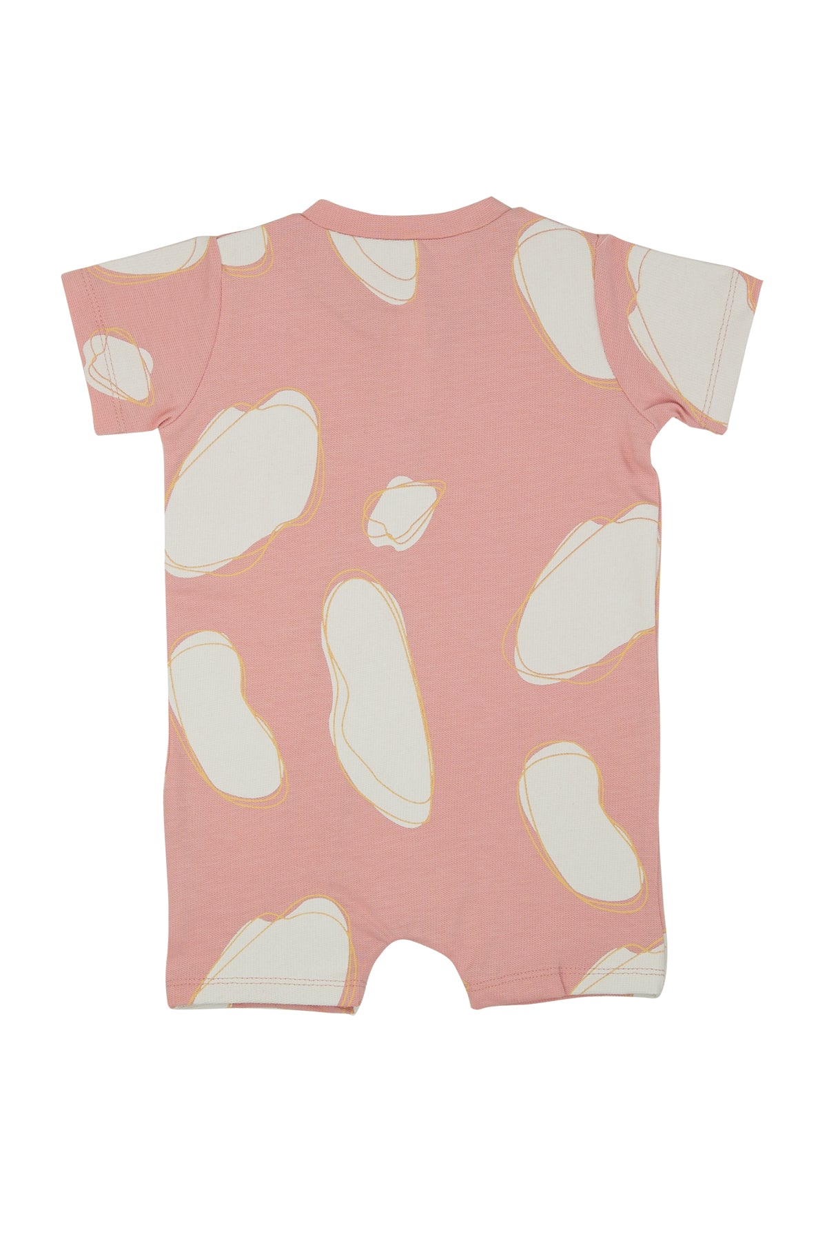 Bulut Baskılı Boydan Fermuarlı Kısa Tulum